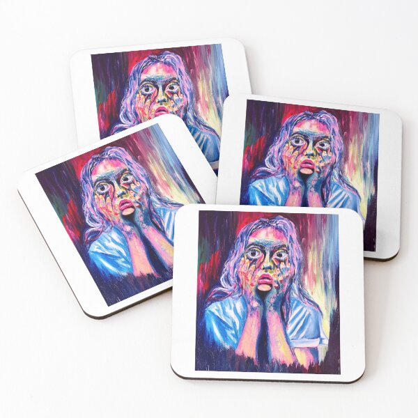 Item preview, Expressionism Colorful Acrylic Self-Portrait designed and sold by Jasart17.