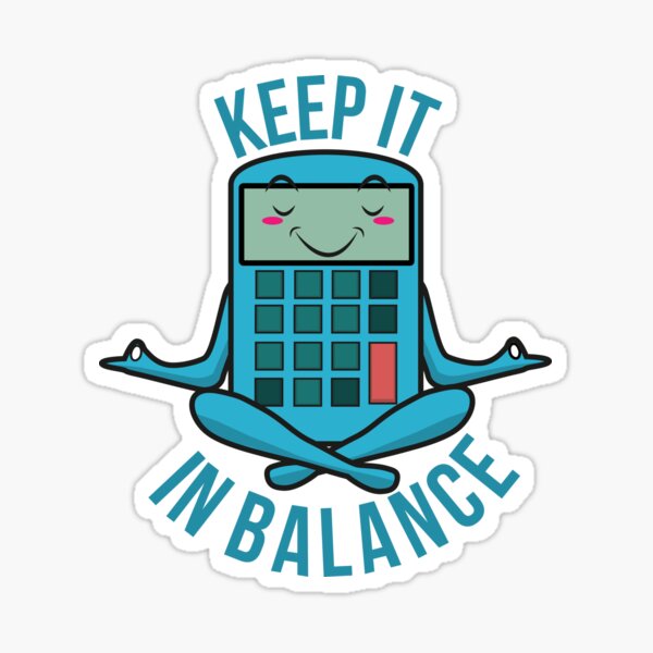 Keep It in Balance Funny Accounting Yoga Pun Funny Occupations Sticker