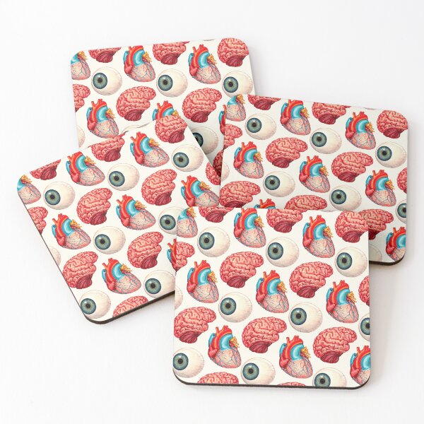 Item preview, Heart, Brain, Eyeball Pattern - White designed and sold by Kelly  Gilleran.