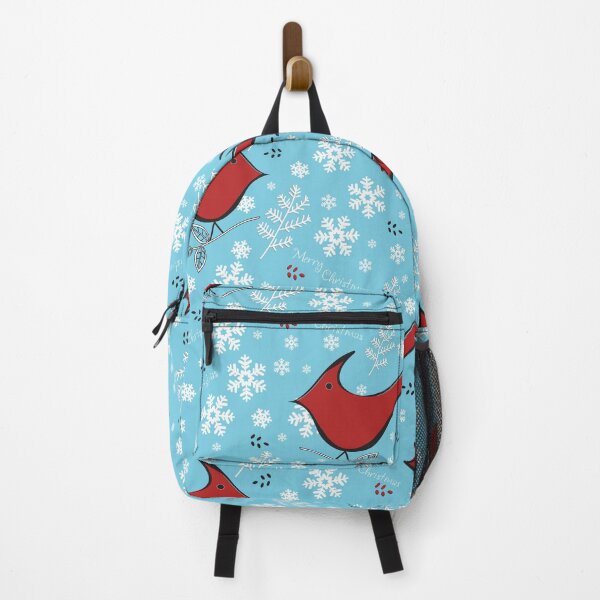 Item preview, Merry Christmas Red Cardinals, Snowflakes, Berries on Blue designed and sold by Cheryl Graham.