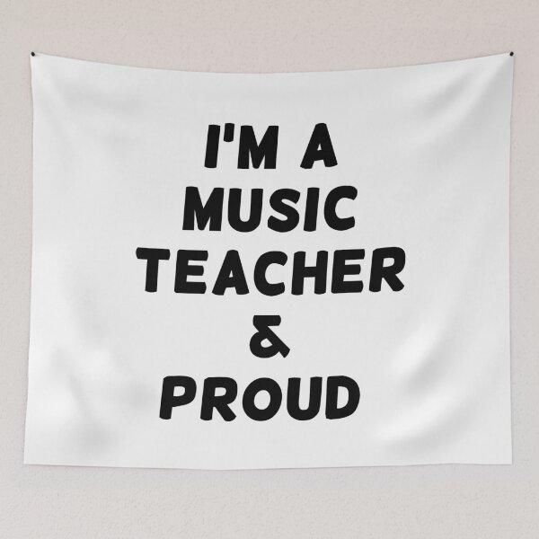 Item preview, I'M A MUSIC TEACHER & PROUD - Black Writing designed and sold by akaiawa.