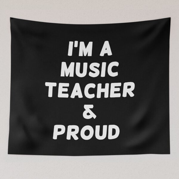 Item preview, I'M A MUSIC TEACHER & PROUD - White Writing designed and sold by akaiawa.