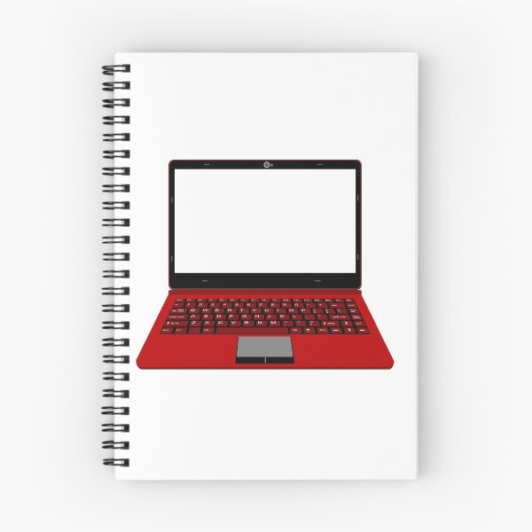 Item preview, realistic laptop vector illustration in black and red color designed and sold by asep sarifudin.