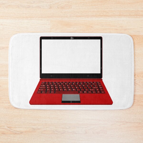 Item preview, realistic laptop vector illustration in black and red color designed and sold by asep sarifudin.