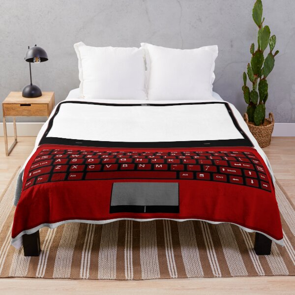 Item preview, realistic laptop vector illustration in black and red color designed and sold by asep sarifudin.