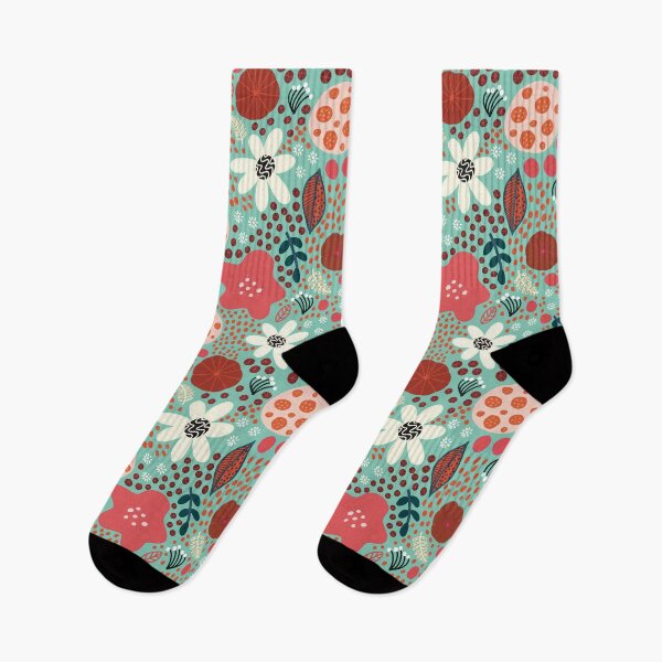 Item preview, Flowers and dots red, blue, white designed and sold by DCamille.