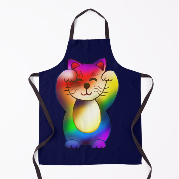 Item preview, rainbow pride maneki neko lucky cat designed and sold by CuisineCat.