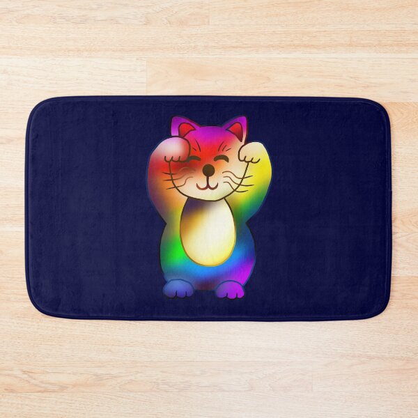Item preview, rainbow pride maneki neko lucky cat designed and sold by CuisineCat.