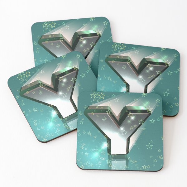 Item preview, Flying Metallic Letter Y In The Stars On Teal Green | Starry Night Letters designed and sold by SerendipityNow.