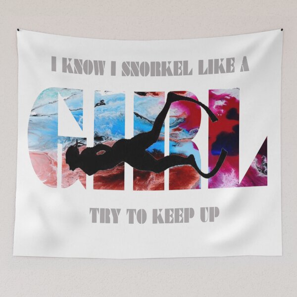 Item preview, Snorkelling Girl Colourful Retro Pattern  designed and sold by loveoceanair.