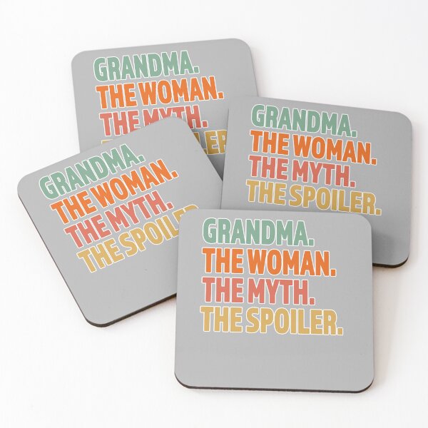 Item preview, Grandma The Woman The Myth The Spoiler - Gran regalo para la abuela - Diseño de contorno blanco con letras en color retro designed and sold by Richard529.