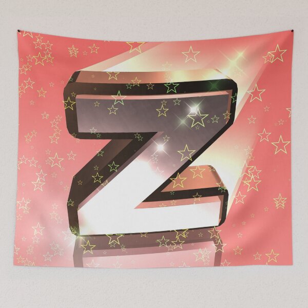Item preview, Flying Metallic Letter Z In The Stars On Rose Pink | Starry Night Letters designed and sold by SerendipityNow.