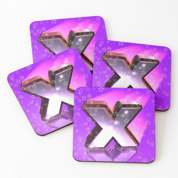 Item preview, Flying Metallic Letter X In The Stars On Violet Purple | Starry Night Letters designed and sold by SerendipityNow.