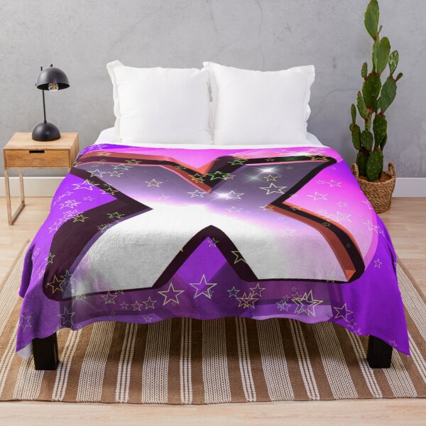 Item preview, Flying Metallic Letter X In The Stars On Violet Purple | Starry Night Letters designed and sold by SerendipityNow.