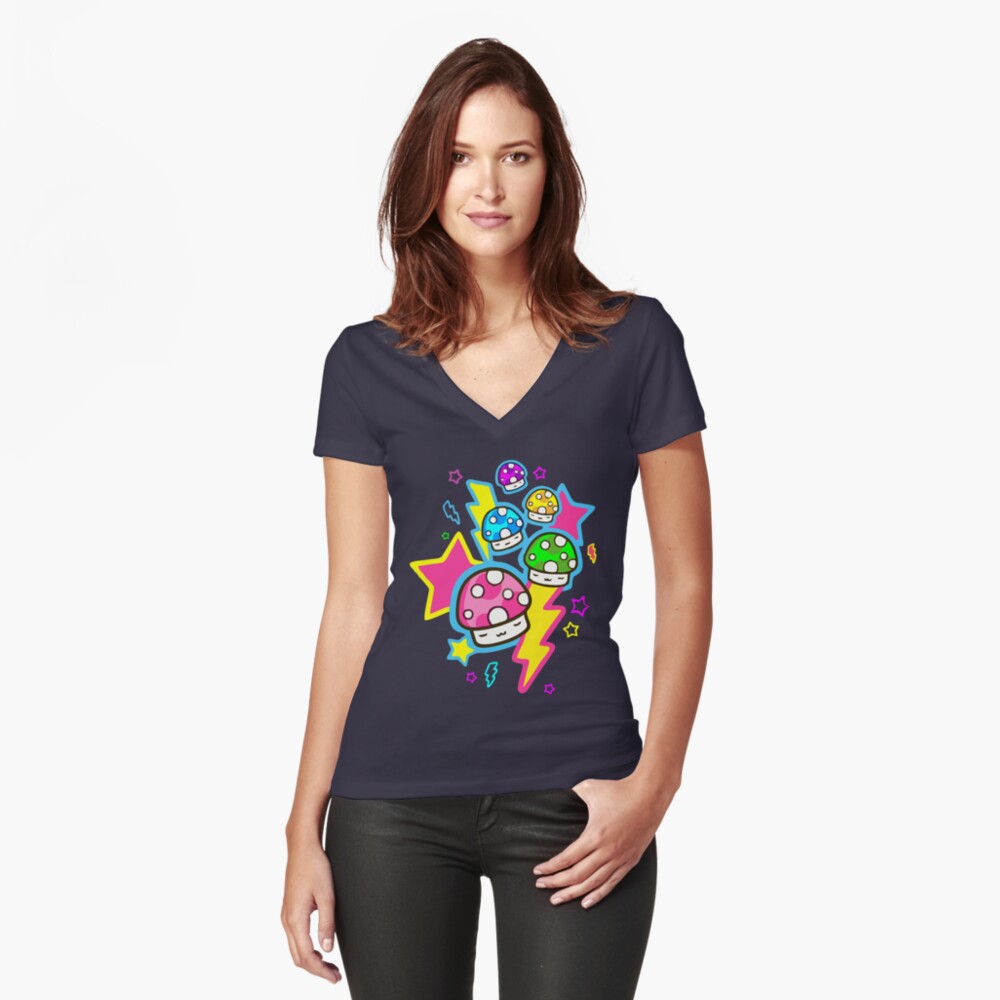 Vista previa del artículo con la obra «Camiseta entallada de cuello en V», diseñado y vendido por FotoLibreStudio.