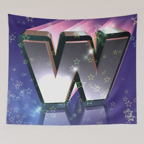 Item preview, Flying Metallic Letter W In The Stars On Midnight Blue | Starry Night Letters designed and sold by SerendipityNow.