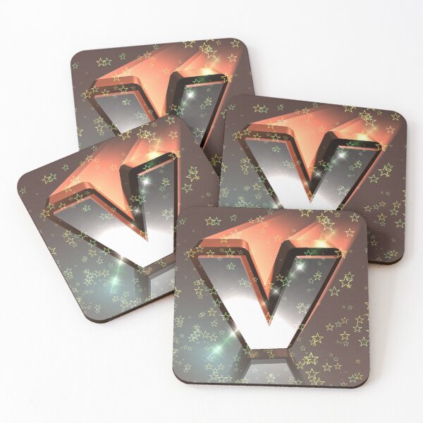 Item preview, Flying Metallic Letter V In The Stars On Bronze Brown | Starry Night Letters designed and sold by SerendipityNow.