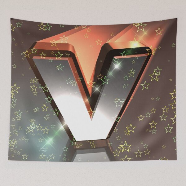 Item preview, Flying Metallic Letter V In The Stars On Bronze Brown | Starry Night Letters designed and sold by SerendipityNow.