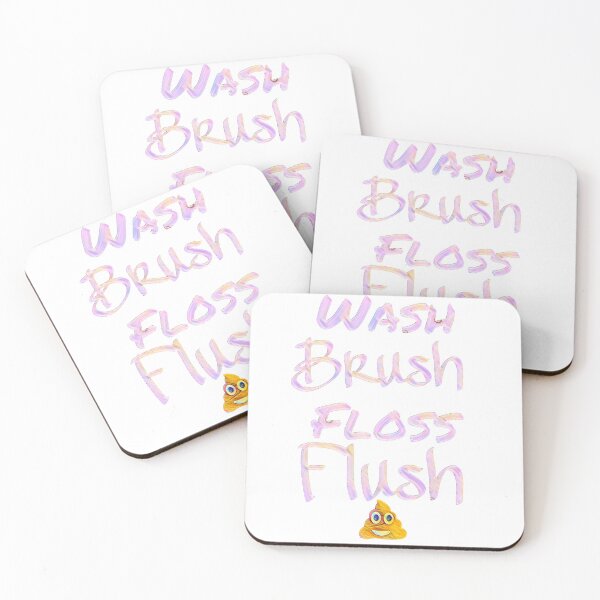 Item preview, Wash Brush Floss Flush - bathroom decor designed and sold by Gordon Nelson.