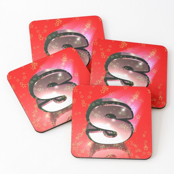 Item preview, Flying Metallic Letter S In The Stars On Cherry Red | Starry Night Letters designed and sold by SerendipityNow.