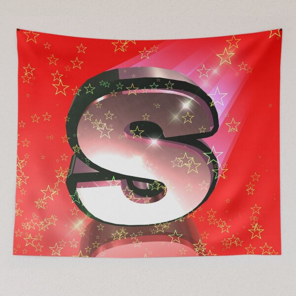 Item preview, Flying Metallic Letter S In The Stars On Cherry Red | Starry Night Letters designed and sold by SerendipityNow.