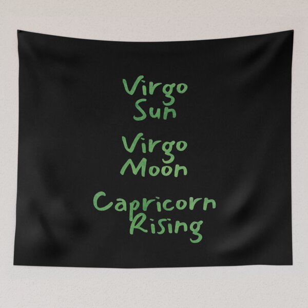 Item preview, Virgo Sun Virgo Moon Capricorn Rising Text designed and sold by leomooncreates.