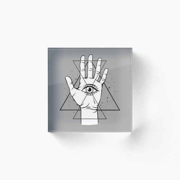 Hand With All Seeing Eye Acrylic Block
