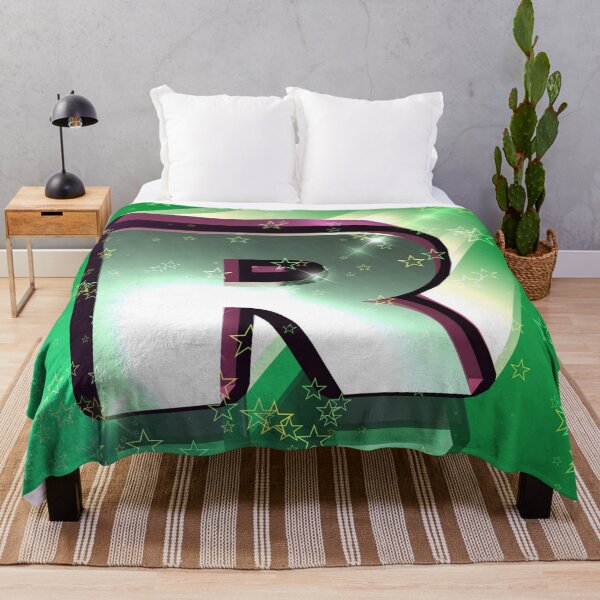 Item preview, Flying Metallic Letter R In The Stars On Green | Starry Night Letters designed and sold by SerendipityNow.