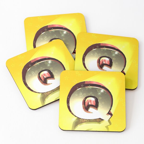 Item preview, Flying Metallic Letter Q In The Stars On Yellow | Starry Night Letters designed and sold by SerendipityNow.