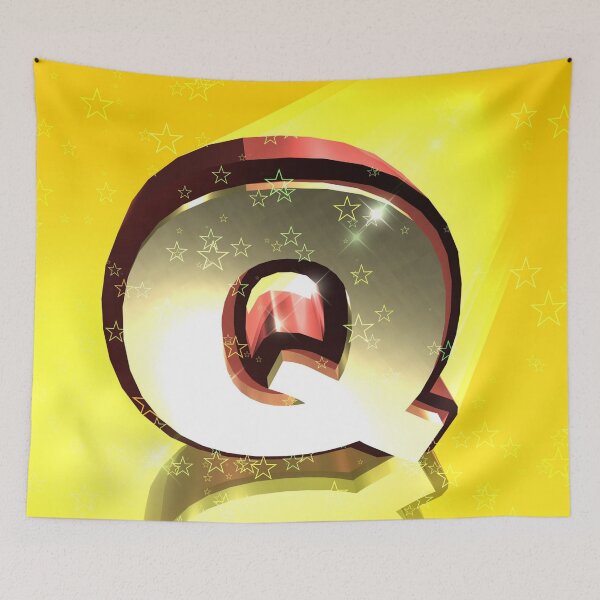 Item preview, Flying Metallic Letter Q In The Stars On Yellow | Starry Night Letters designed and sold by SerendipityNow.