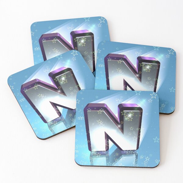 Item preview, Flying Metallic Letter N In The Stars On Sky Blue | Starry Night Letters designed and sold by SerendipityNow.