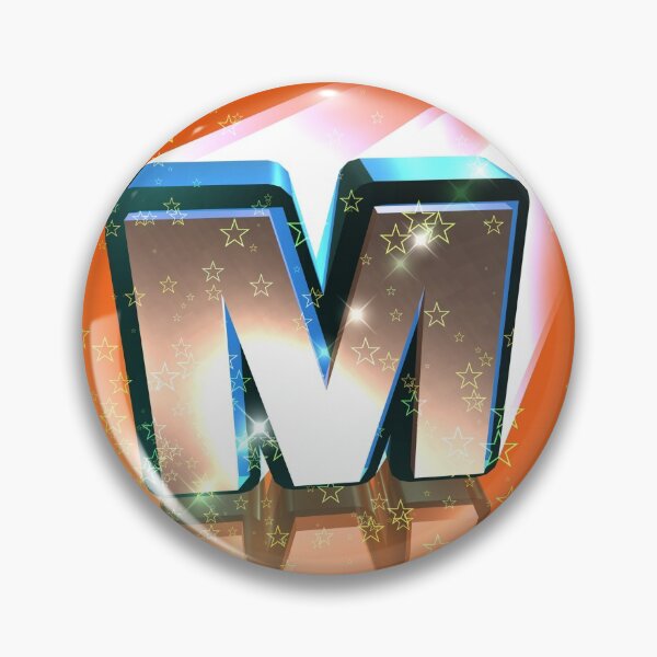 Item preview, Flying Metallic Letter M In The Stars On Orange | Starry Night Letters designed and sold by SerendipityNow.
