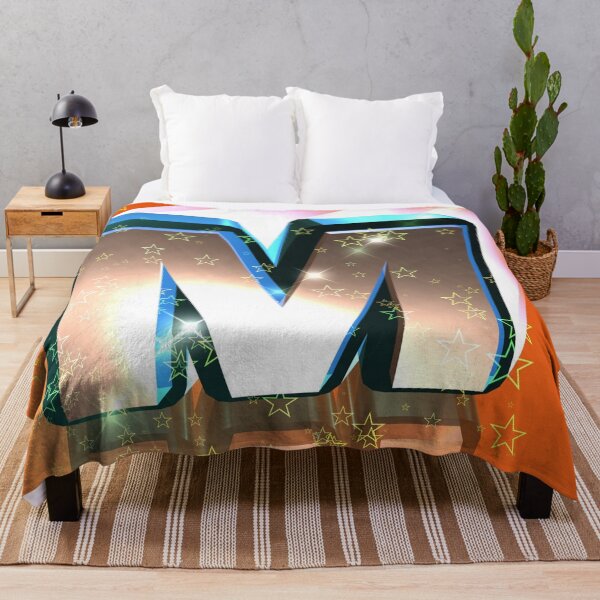 Item preview, Flying Metallic Letter M In The Stars On Orange | Starry Night Letters designed and sold by SerendipityNow.