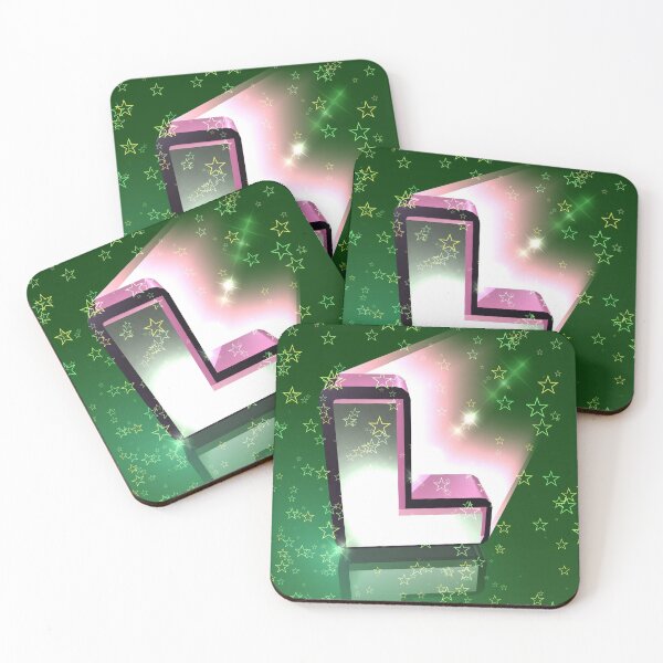 Item preview, Flying Metallic Letter L In The Stars On Emerald Green | Starry Night Letters designed and sold by SerendipityNow.