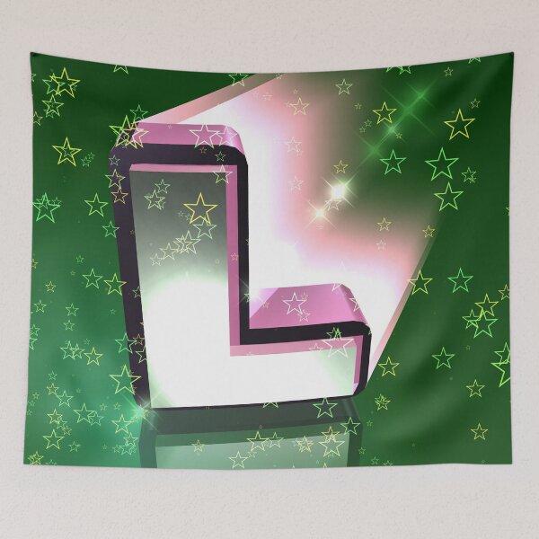 Item preview, Flying Metallic Letter L In The Stars On Emerald Green | Starry Night Letters designed and sold by SerendipityNow.