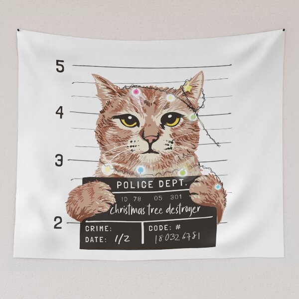 Item preview, Christmas tree destroyer cat desing designed and sold by Suhy.