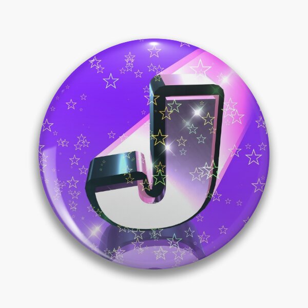 Item preview, Flying Metallic Letter J In The Stars On Violet Purple | Starry Night Letters designed and sold by SerendipityNow.