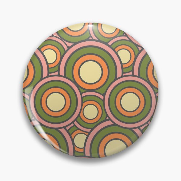 Item preview, Retro Style Circles geometrical minimalistic vintage pattern in olive, yellow, orange and pink. designed and sold by milkasweet.