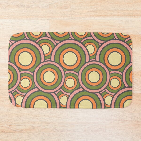 Item preview, Retro Style Circles geometrical minimalistic vintage pattern in olive, yellow, orange and pink. designed and sold by milkasweet.
