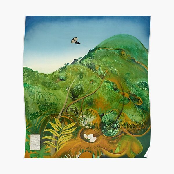 Brett Whiteley- The Green Mountain (Fiji) (1969) Oil and collage on cardboard, by the great Australian artist. Poster