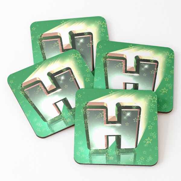 Item preview, Flying Metallic Letter H In The Stars On Green | Starry Night Letters designed and sold by SerendipityNow.