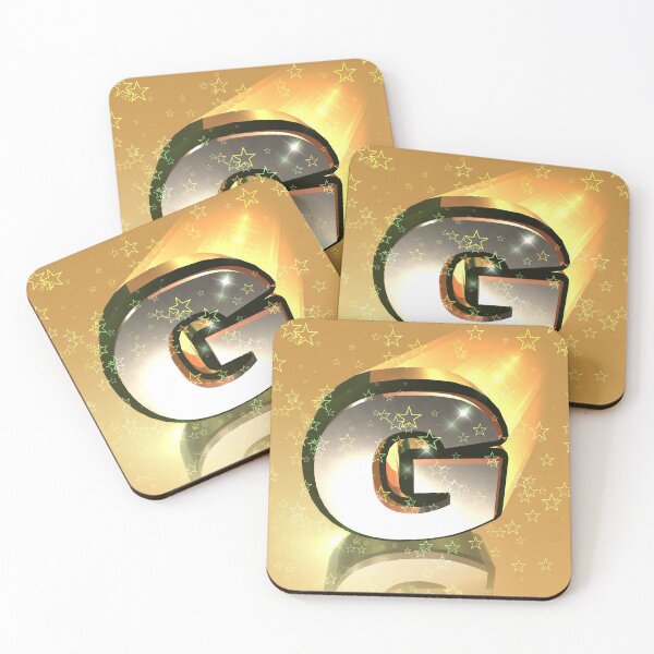 Item preview, Flying Metallic Letter G In The Stars On Golden Yellow | Starry Night Letters designed and sold by SerendipityNow.