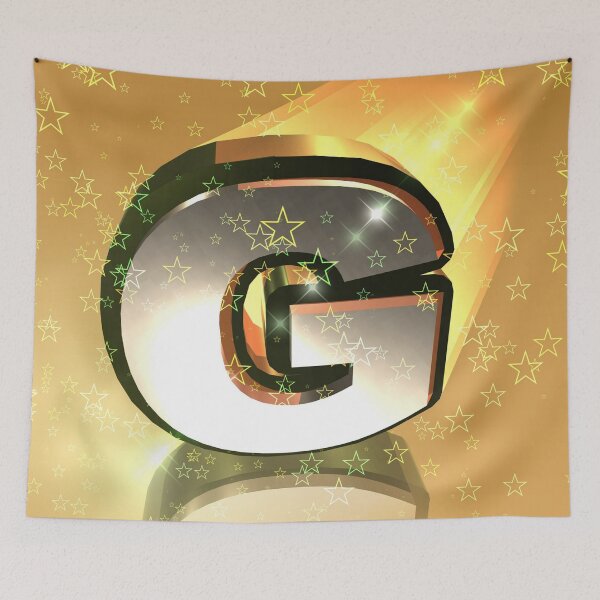 Item preview, Flying Metallic Letter G In The Stars On Golden Yellow | Starry Night Letters designed and sold by SerendipityNow.