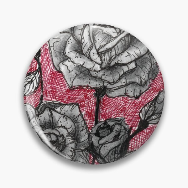 Item preview, roses in red and black ink designed and sold by Vivien Merveilles.