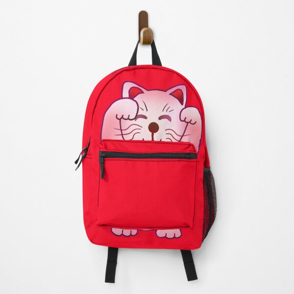 Item preview, Good luck two paws up pink hearts maneki neko lucky cat designed and sold by CuisineCat.