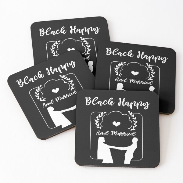 Item preview, Black happy and married tshirt designed and sold by Chaos Pixel Studio.