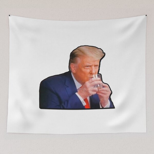 Item preview, Donald Trump Drinking Water Sticker -Biden Presidential Debate 2020 Hands T-Shirt Topics Time Vote Election 60 Minutes Interview White House Funny Stupid Obama Kamala Mike Pence Coronavirus Covid 19 designed and sold by qualityprinting.