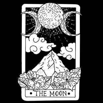 The Moon Tote Bag in Thick Organic Cotton Tarot Card Pattern