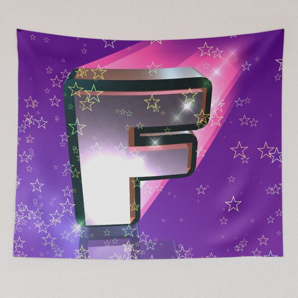 Item preview, Flying Metallic Letter F In The Stars On Purple | Starry Night Letters designed and sold by SerendipityNow.