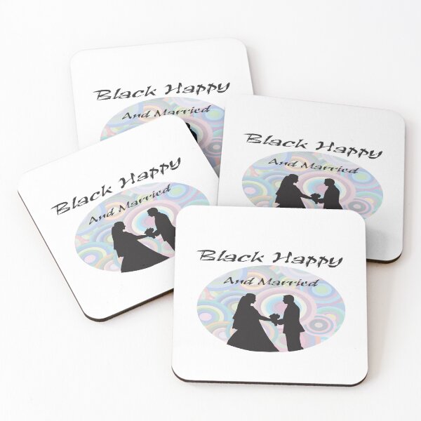 Item preview,  Black happy and married tshirt designed and sold by Chaos Pixel Studio.